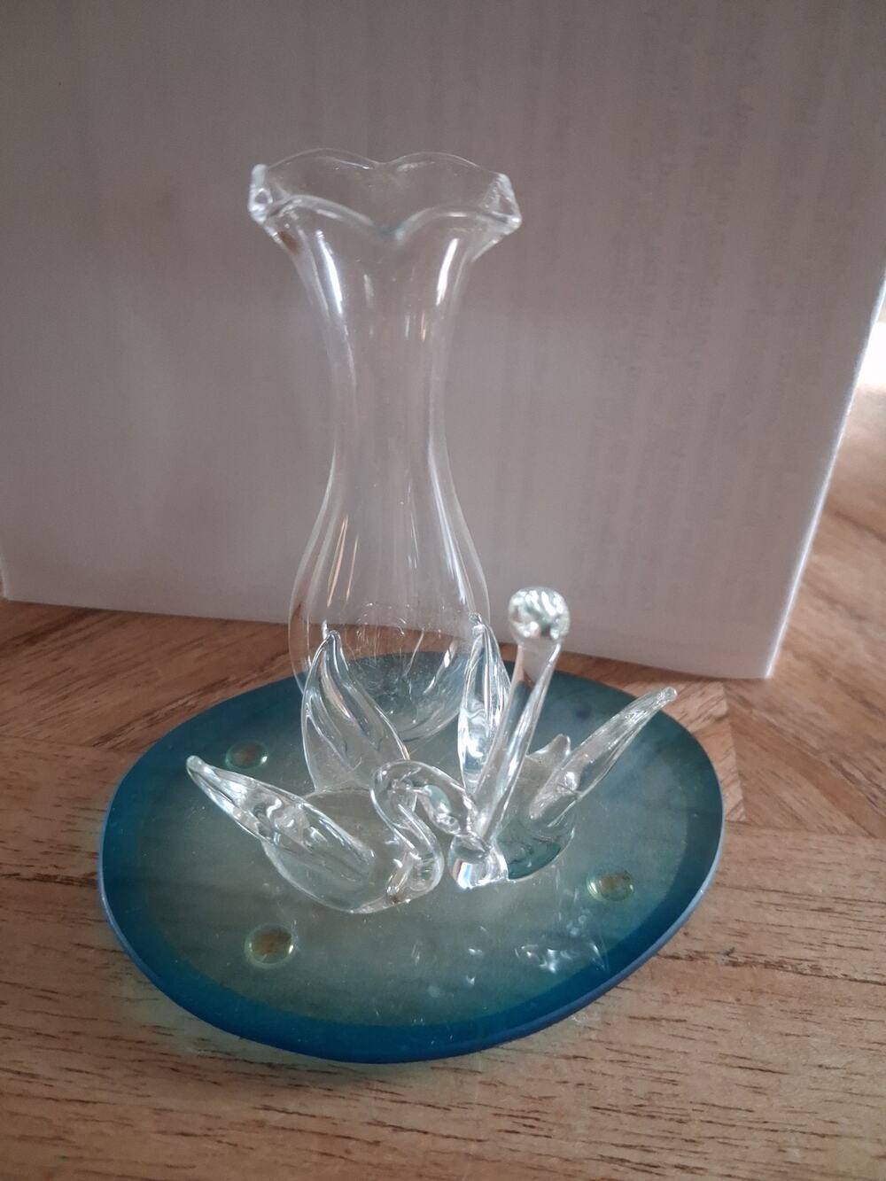 Vintage Swan Glass Bud Vase